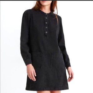 Madewell Denim Patch-Pocket Popover Long Sleeve Shirtdress sz M Black